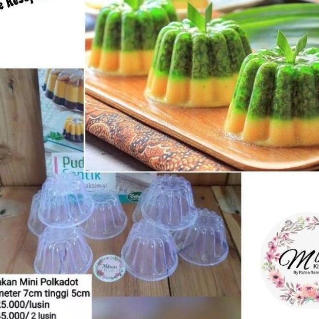 ★➲ Cetakan Puding Mini Polkadot green leaf 0951 / cetakan puding baby laris banget