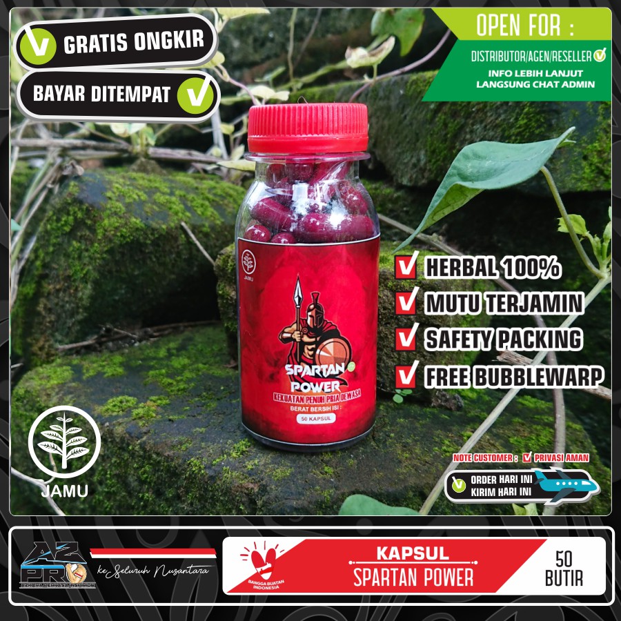 JAMU KUAT PRIA 100% HERBAL - SPARTAN POWER STAMINA & VITALITAS PRIA