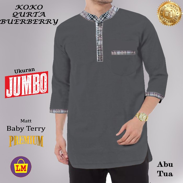 TERMURAH TERLARIS Baju Muslim Pria Koko Qurta berry Ukuran XL XXL XXXL LMS 08937 08939 08941