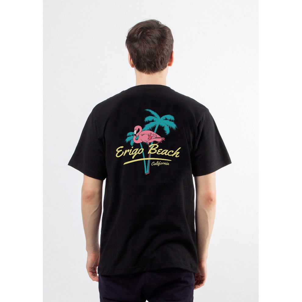  Erigo  T shirt California Beach Black Shopee Indonesia