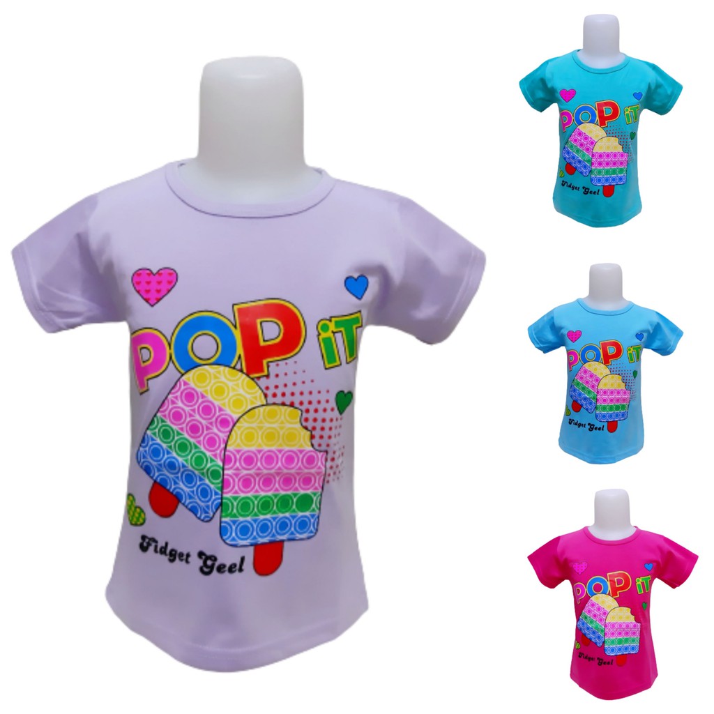 kaos gambar pop it/baju anak anak lengan pendek umur 1-12tahun/kaos murah