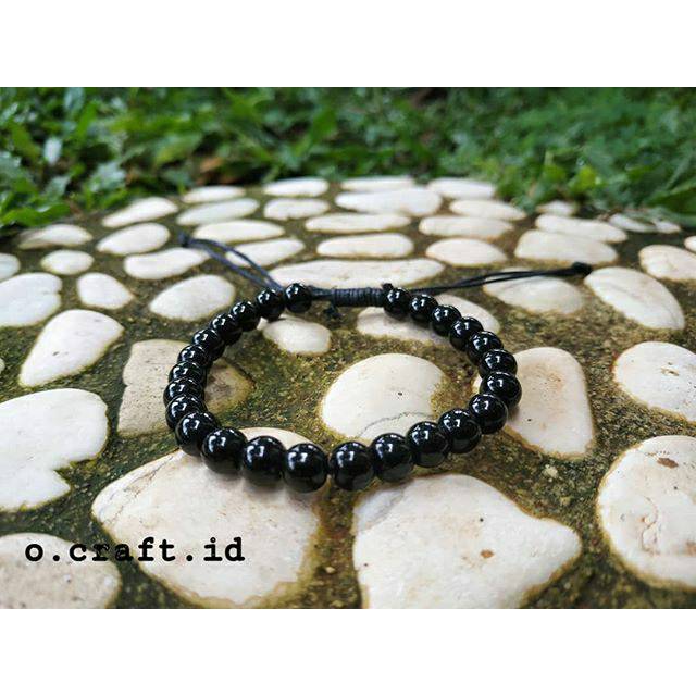 Gelang Black Onyx Stone, Gelang Batu
