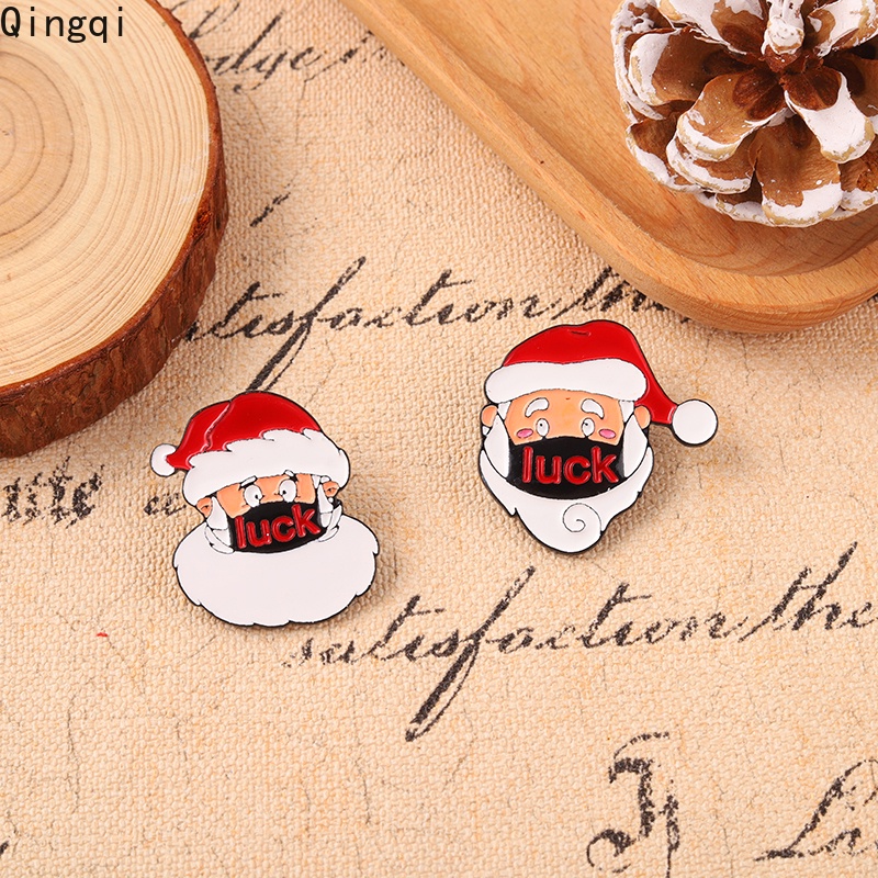 Bros Pin Enamel Desain Kartun Santa Claus Natal Untuk Hadiah