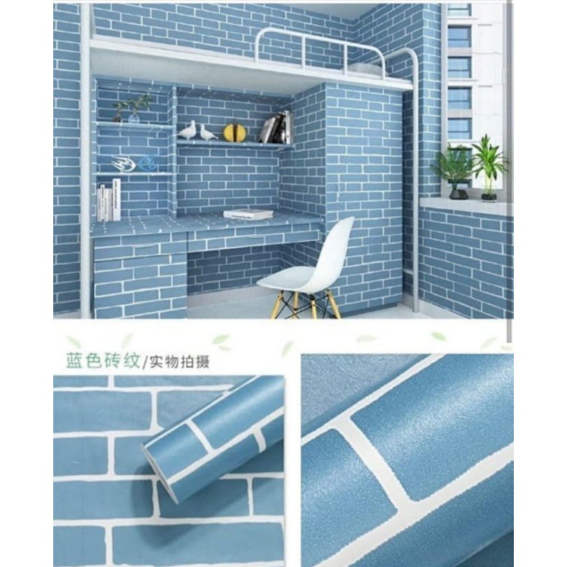 wallpaper dinding bata biru WALLPAPER DINDING BATA WALPAPER BATA BIRU