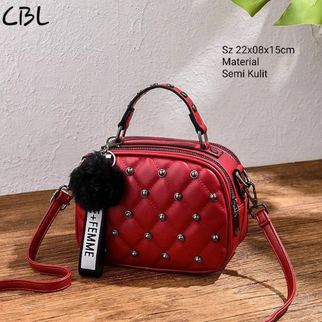 Sling bag cbl stud mewah tas selempang wanita