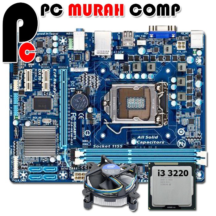 Paket Mainboard 1155 H61 ONboard Dengan Processor i3 3220 bonus fan