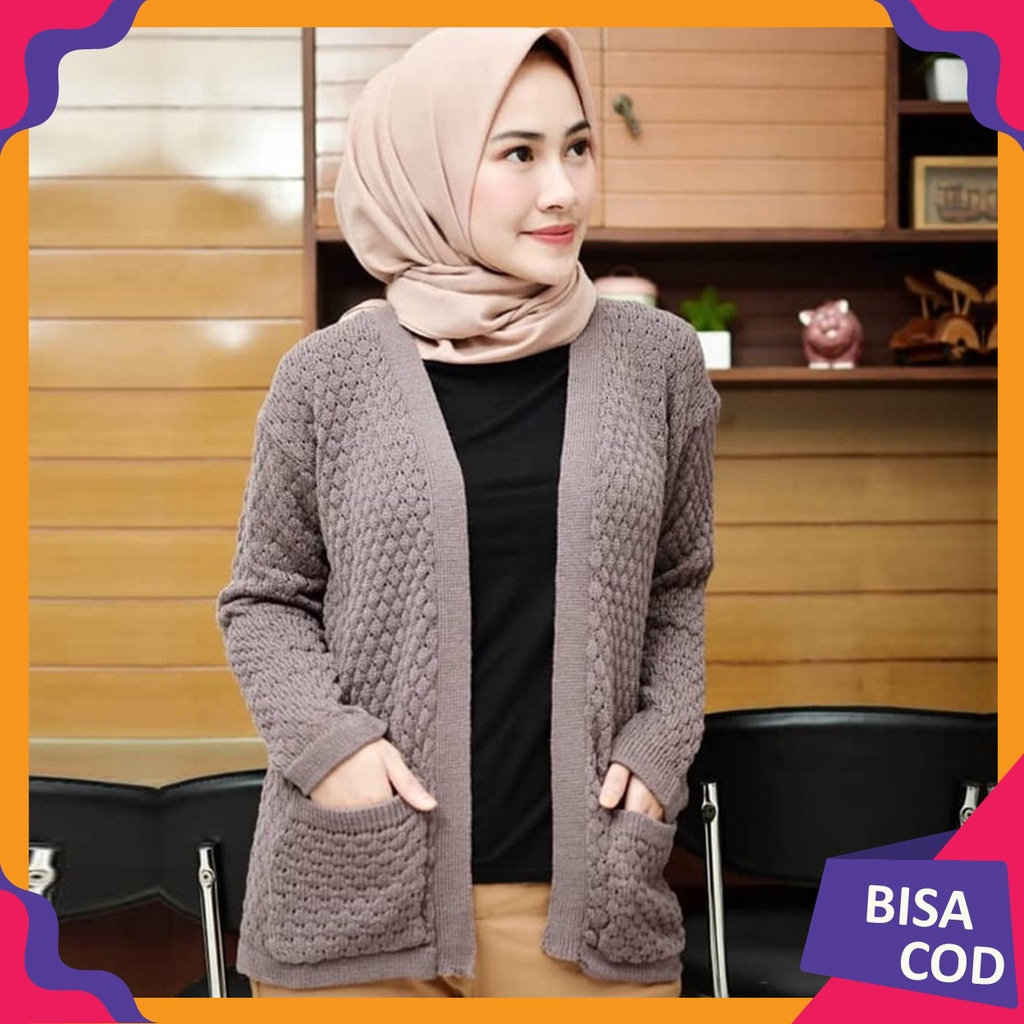 Outer Rajut Cardigan Rajut Premium Cewek Kardigan Rajut Wanita Outer Wanita Popcorn