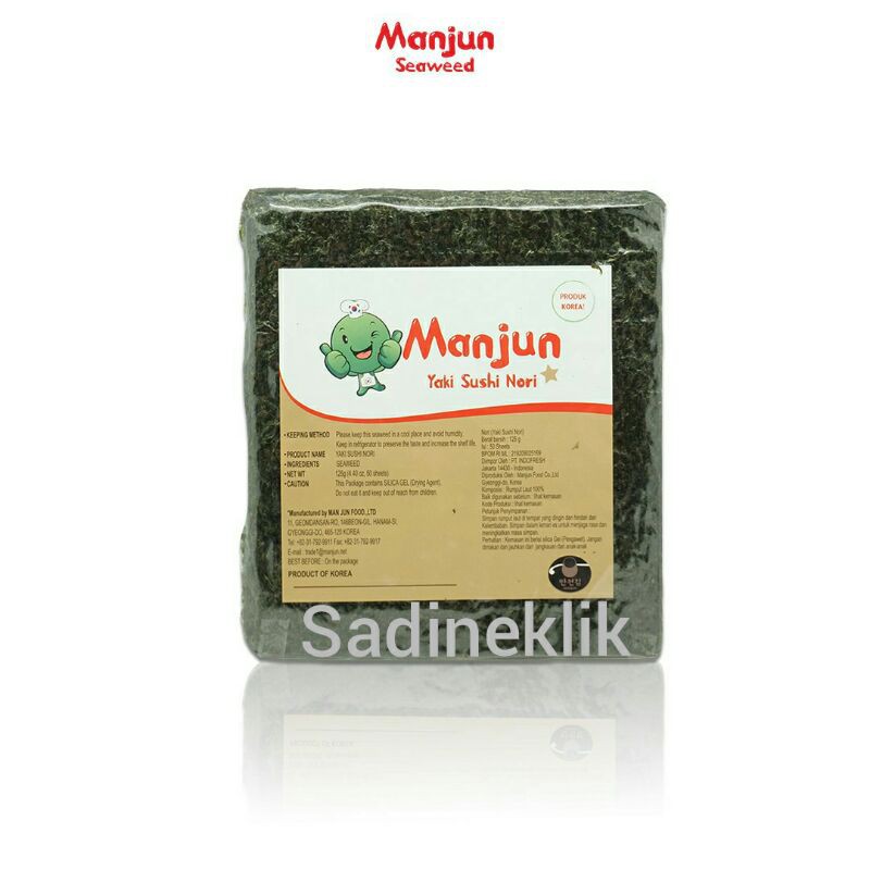 

Manjun Yaki sushi Nori Grade B isi 50 lembar Halal