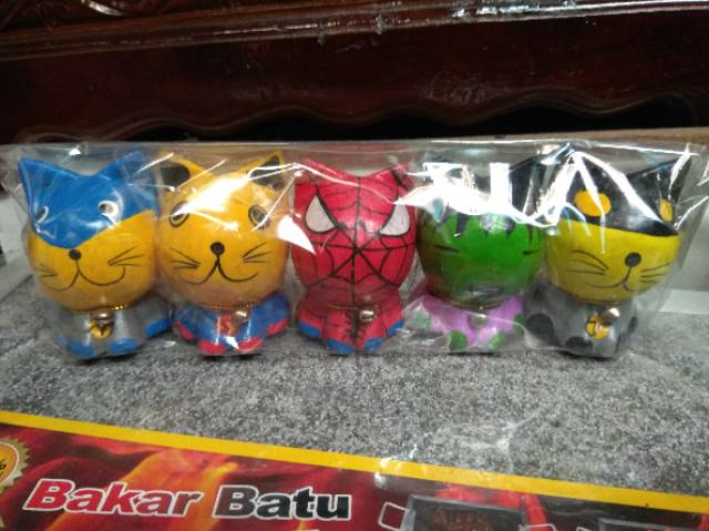 SATU SET PAJANGAN BENTUK SPIDERMAN DAN KARAKTER KARTUN ISI 5 PCS WARNA WARNI PAJANGAN DEKORASI MURAH