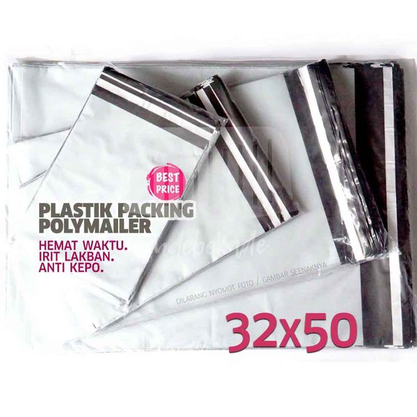 

Polymailer amplop polymailer plastik packing ukuran 32 x 50 putih keabuan dalam hitam murah lebih