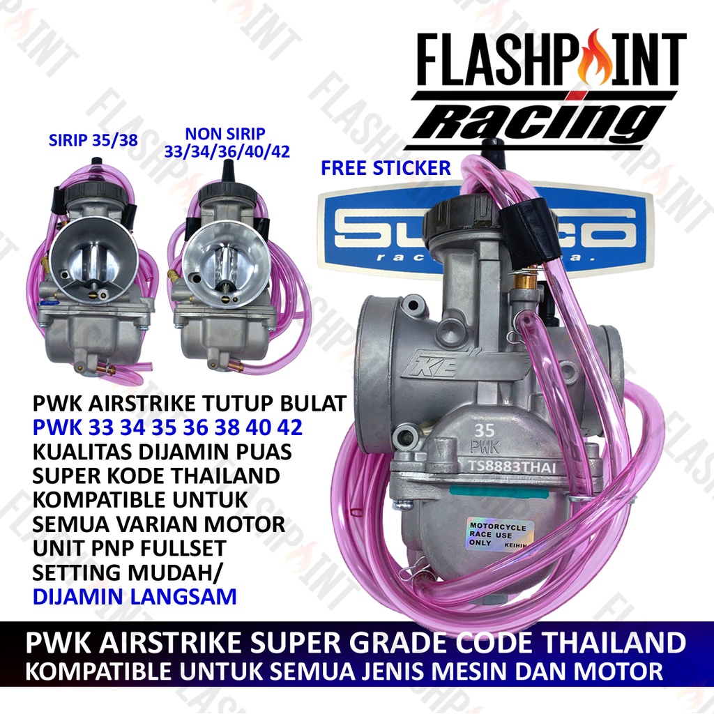 (BISA COD) KARBURATOR SUDCO KEIHIN AIRSTRIKE PWK 24 26 28 30 33 34 35 36 38 40 42 SIRIP KARBU CARBURETOR CPO AIR STRIKE BEAT VARIO MIO MX GRAND SUPRA 125 X BYSON DTRACKER NINJA CBR GL PRO RR SOUL FI FU 150 SATRIA SKYWAVE R 115 VIXION TIGER GL REVO MX VEGA