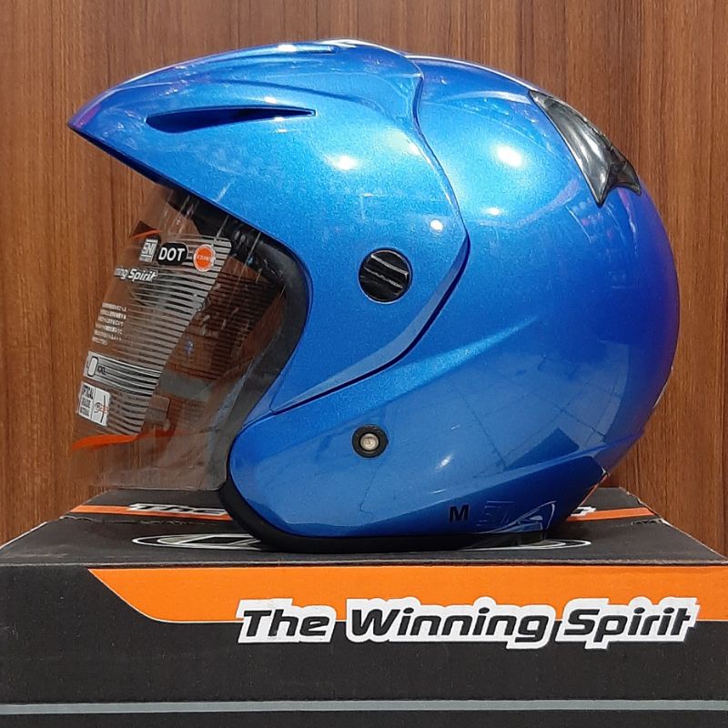 HELM INK CX 220 SOLID ORYGINAL 100% LISENSI SNI / DOT ( FREE BOX )-Crystal Blue