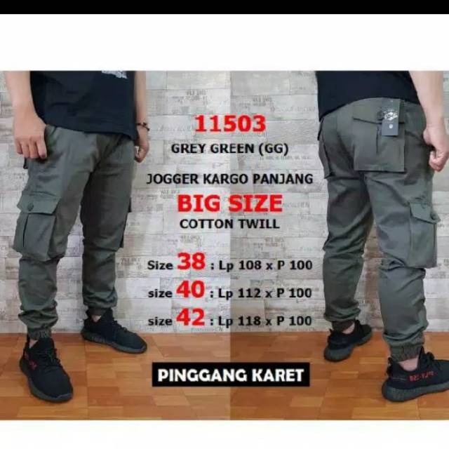 Celana jogger panjang cargo bahan cotton twill import tebal - jogger pants- celana jogger pria