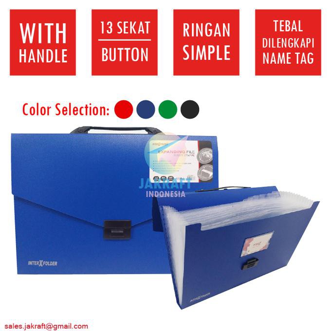 

TURUN HARGA Map Tas Expanding File Handle Tenteng Plastik Folio F4 Dokumen Berkas AP219