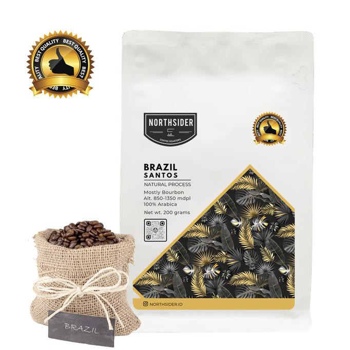 

Biji Kopi Arabika Brazil Santos Natural - 200Gr Northsider Coffee - Biji Kopi Ready Stock