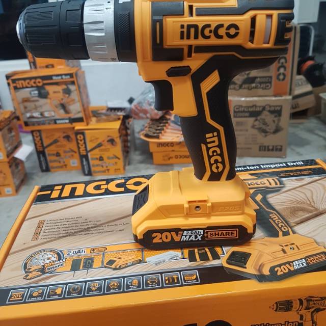 Mesin bor impact cordless 20 volt