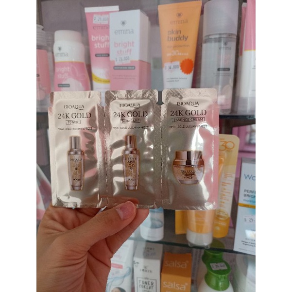 facial trial kit BIOAQUA 24K Gold toner/serum/essens cream