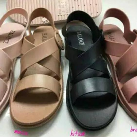❁bcg-004❁ Sandal wanita kenip silang kait/Sandal tali silang Jelly Merk Balance ,