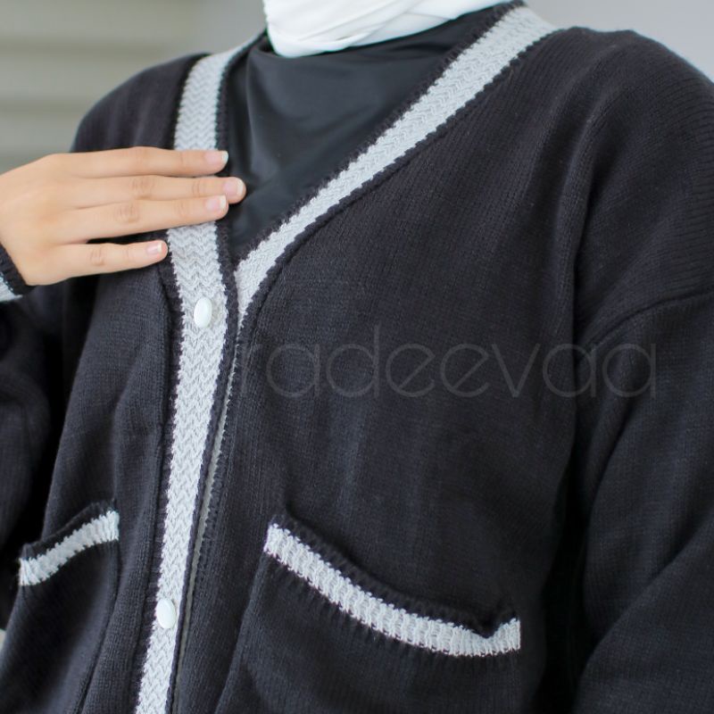 ZOORA CARDIGAN RAJUT KNIT PREMIUM WITH LIST PATTERN