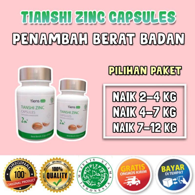 penggemuk badan tiens zinc tiens super weight gain