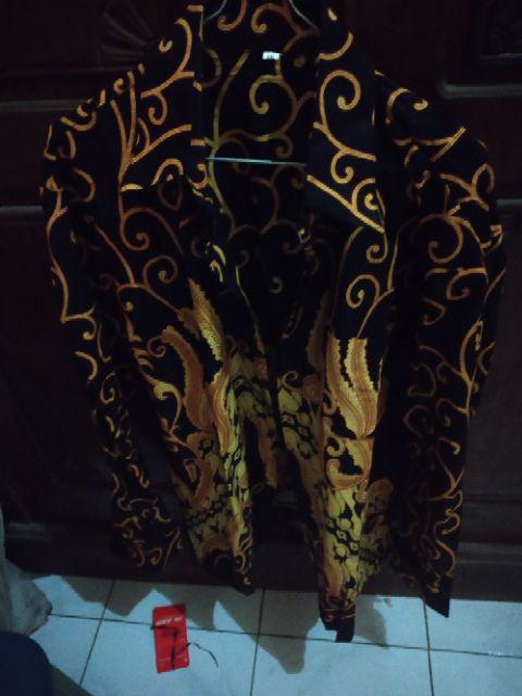 Kemeja Batik Kerja Big Size Jumbo Size Fit Xxl Ld 115 Warna Hitam Putih Casual Formal Kondangan