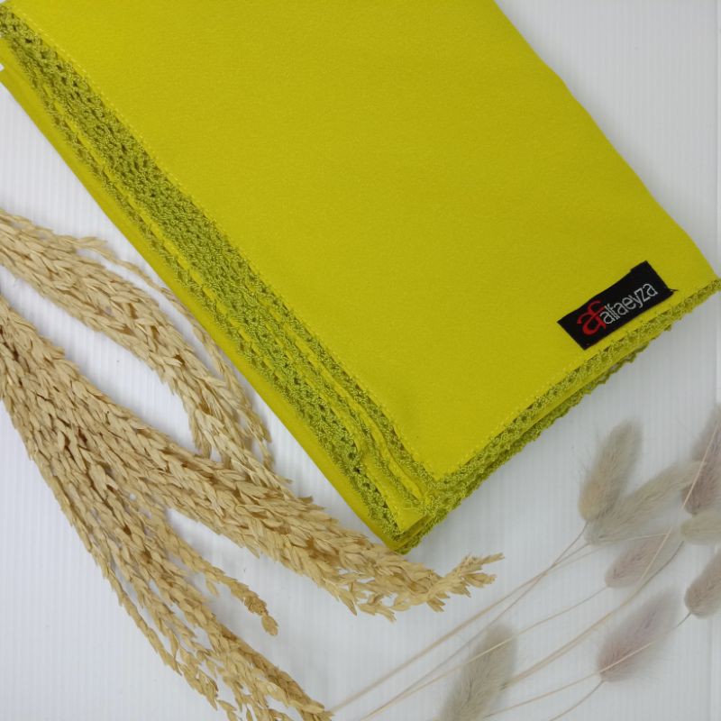 PASHMINA CROCHET EMBRIODERY / PICOT DIAMOND STRETCH-Lemon