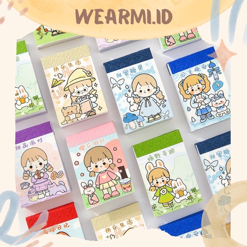 

50 pcs Sticker Pack Buku Girl Activity Colorfull Things Aesthetic Scrapbook Jurnal Bujo DIY Wearmi