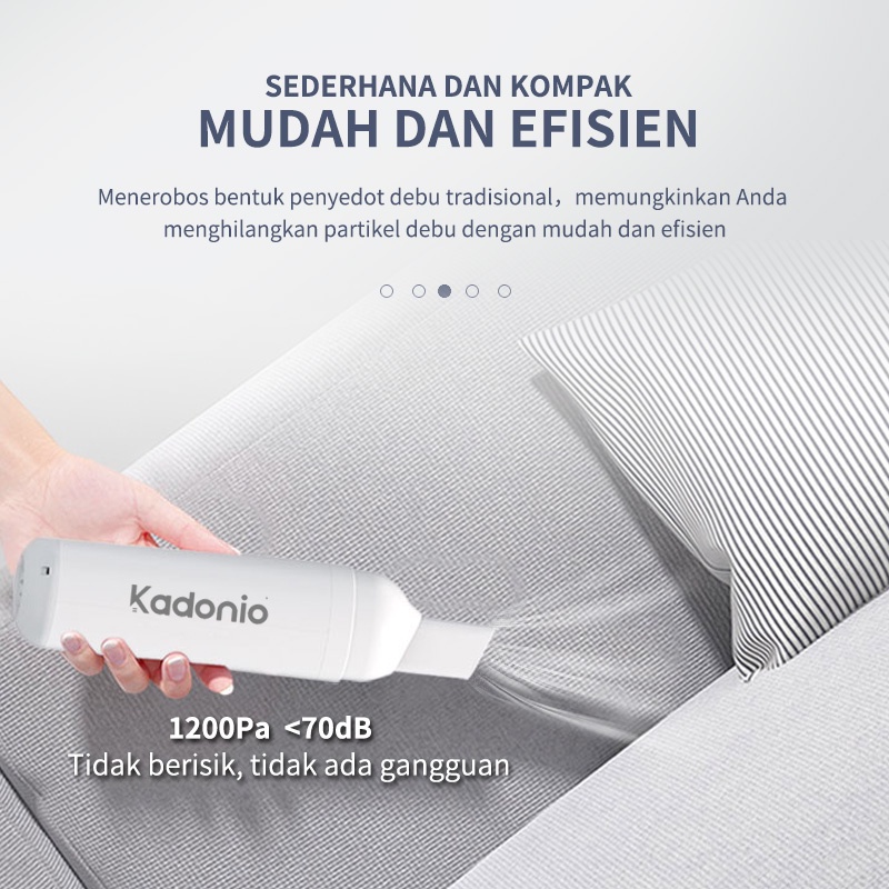 Kadonio Car Vacum Cleaner Penyedot Debu Mini Portable Mobil/Rumah Vakum Wireless Nirkabel USB Cas Handheld sedot debu mini