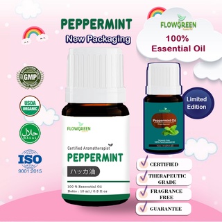 Image of FLOWGREEN PEPPERMINT ESSENTIAL OIL DIFFUSER HUMIDIFIER AROMATERAPI OIL 10 ML