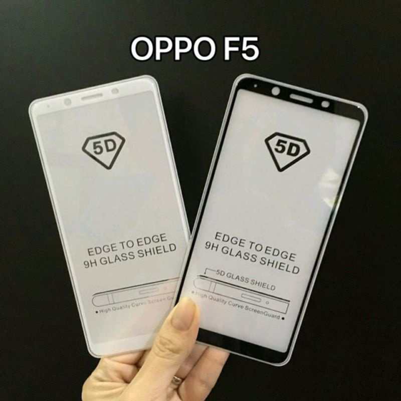 TEMPERED GLAS ANTI GORES KACA TG FULL LIST HITAM OPPO F5 F5 YOUTH ORIGINAL