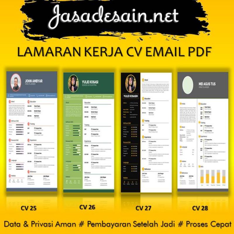 RESUME LAMARAN KERJA CV EMAIL PDF TIPE 7
