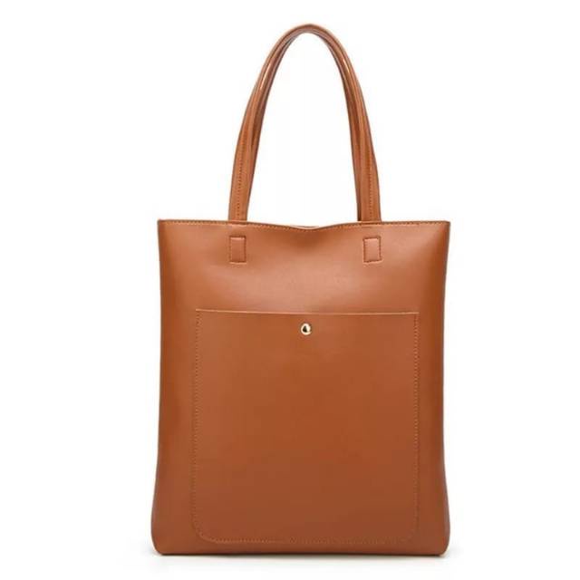 Tas Totebag semi kulit hitam putih abu merah tua maron coklat pink kado wanita kuliah kerja murah