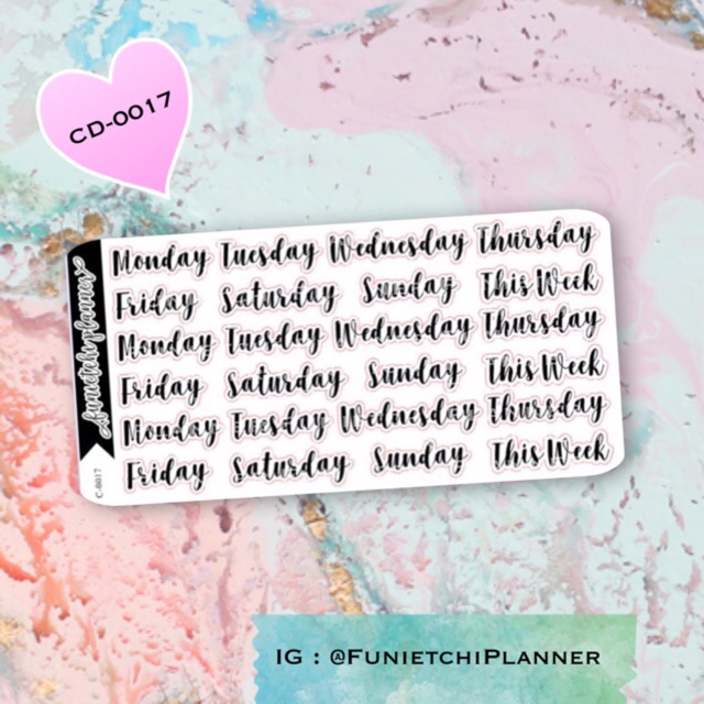 

Days in a Week & This Week Planner Sticker / Stiker