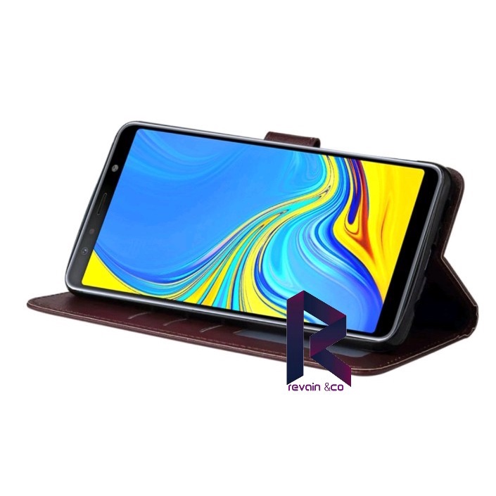 FLIP COVER SAMSUNG A7 2018 FLIP WALLET LEATHER KULIT PREMIUM SARUNG BUKA TUTUP KESING HP FLIP CASE SAMSUNG A7 2018