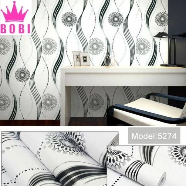 Wallpaper Sticker Motif Kembang Hitam (5274) / 9mx45cm