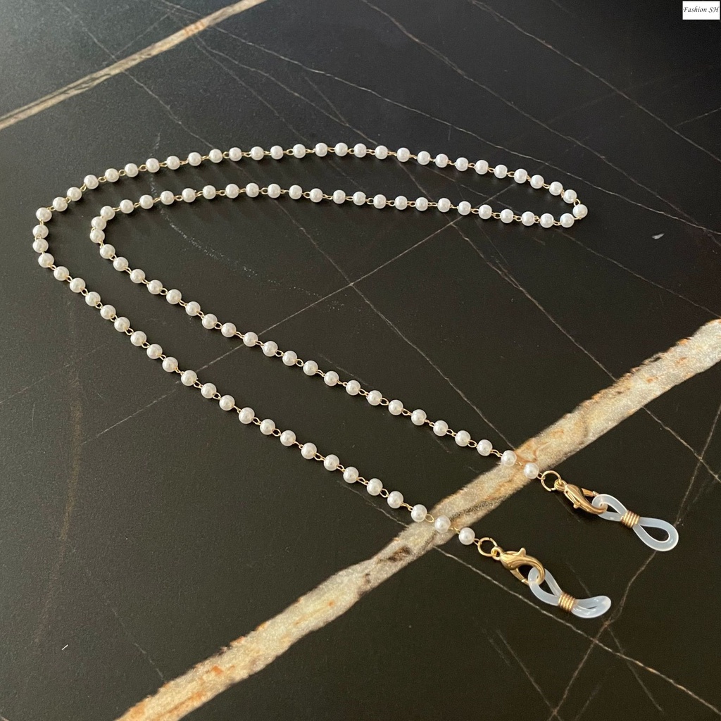 Kalung Rantai Kacamata anti Hilang Bahan metal Dengan Mutiara M60075