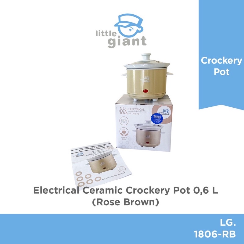 Little Giant Slow Cooker 0.6L Ceramic Crockery Pot - Little Giant Slow Cooker LG.1806