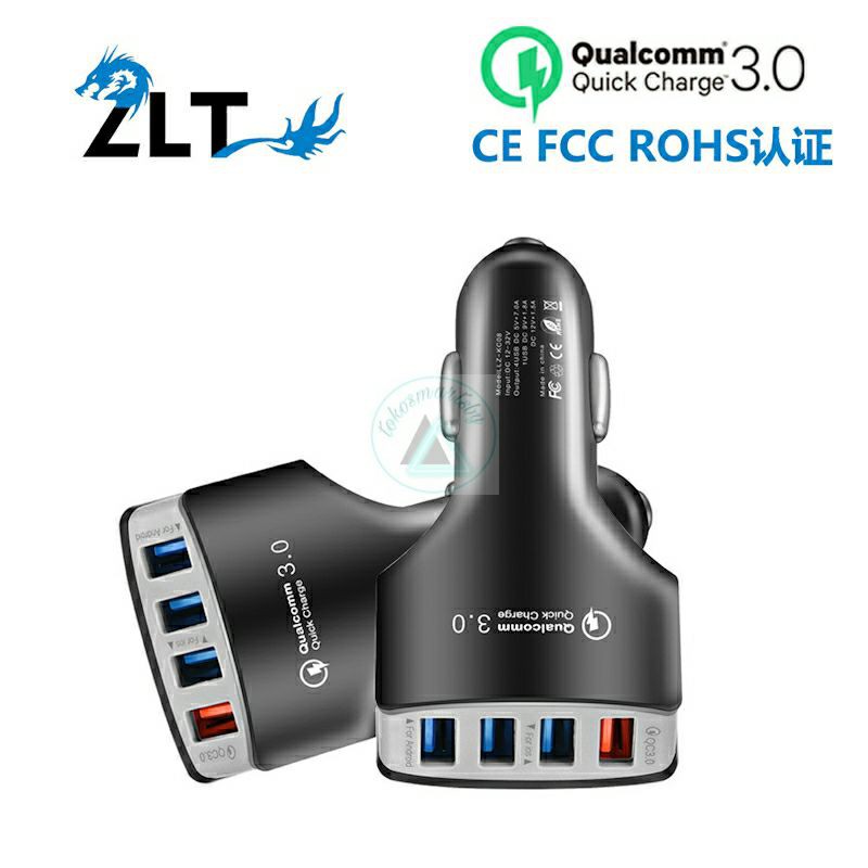 Car Charger Colokan Mobil Motor 4 Port QC 3.0