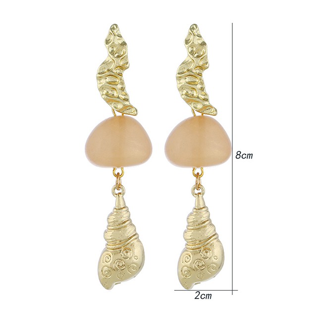 LRC Anting Tusuk Fashion Gold Alloy Earrings F67204