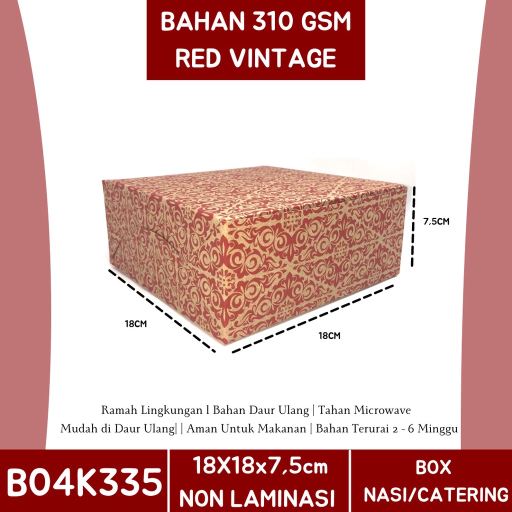 Box 18x18 Box Catering Dus Nasi Dus Catering 18x18 (B4K335-18X18X7.5 Cm)