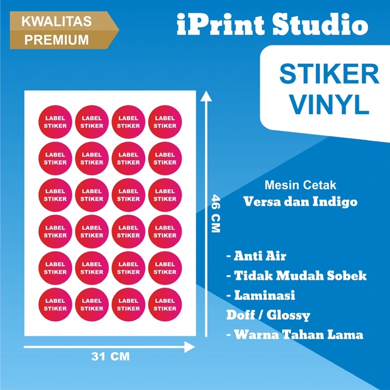 

Cetak Stiker Label Bahan Vinyl Doff / Glossy