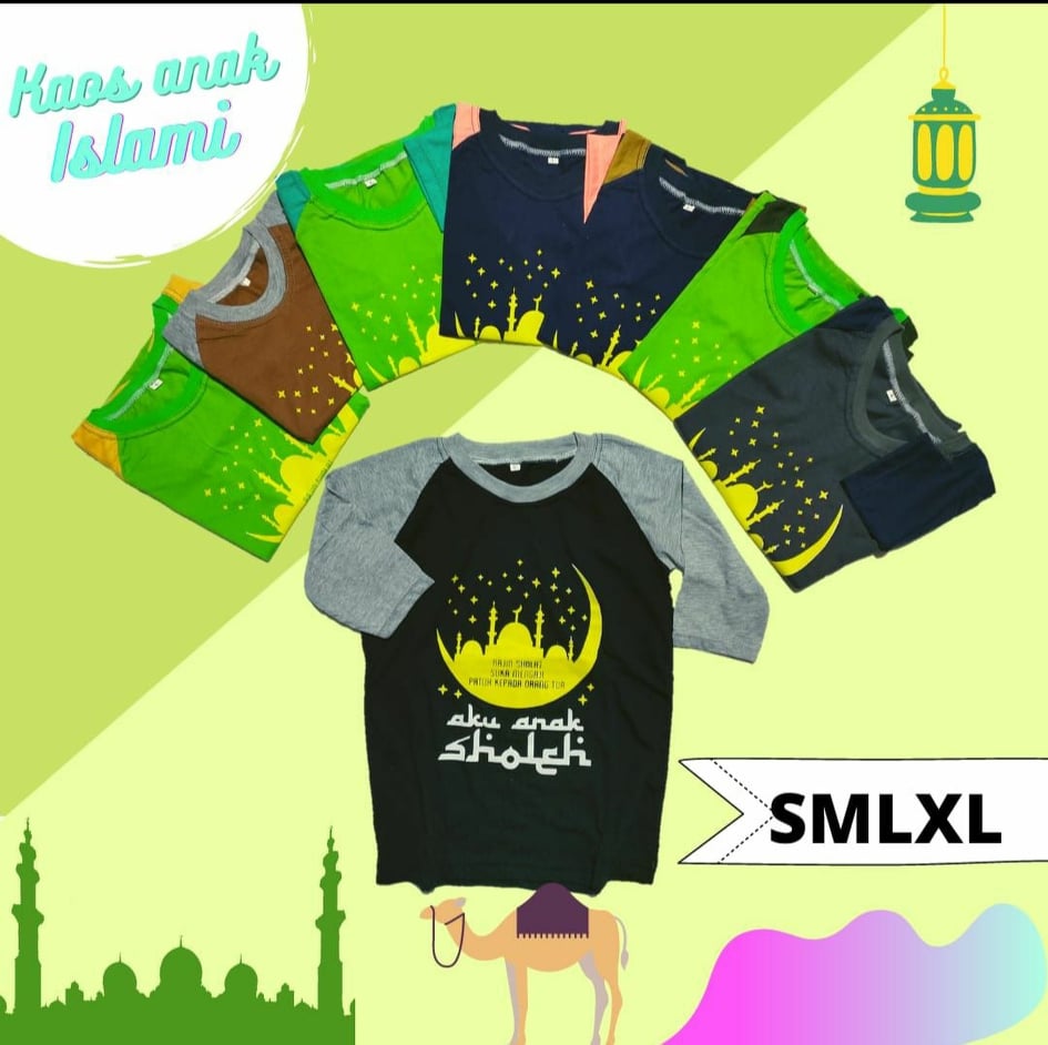 KAOS ANAK RAGLAN ISLAM - RAGLAN ISLAMI ANAK