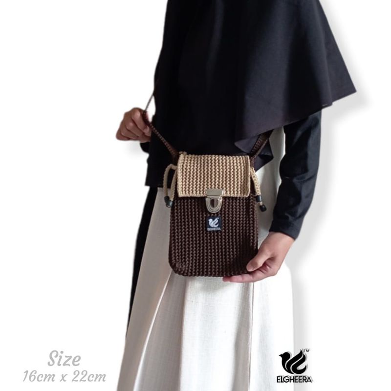 [HUSNA COLLECTION] Tas Selempang Rajut Sling Bag