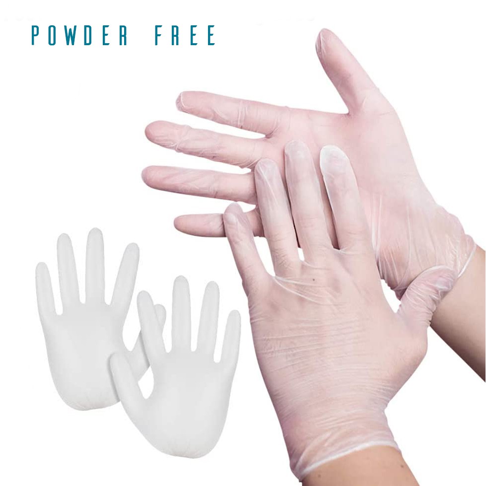 STT sarung tangan karet nitrile examination sepasang bedah koki powder free latex rubber gloves