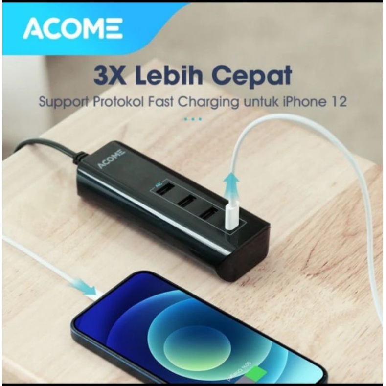 ACOME AC20 Charger Original 4 Port Quick Charger 3A QC 3.0/PD/VOOC