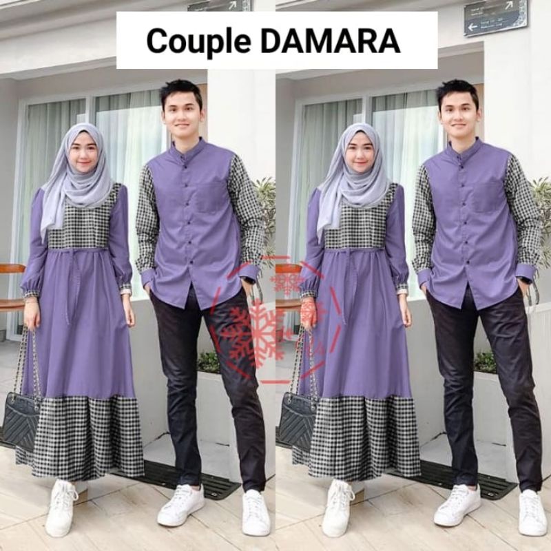 CP DAMARA, COUPLE PASANGAN, MOSCREPE, KATUN, GAMIS HIJAB MUSLIM, DRESS