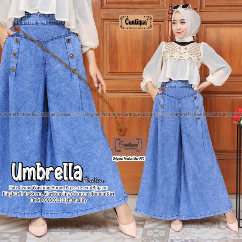 UMBRELLA BUTTON KULOT by Cantique Premium Jeans