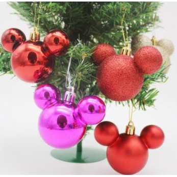 2020 BARU Natal Kartun Mouse Bola Pohon Natal Liontin Festival Warna-w - Ungu LIMITED EDITION Kode