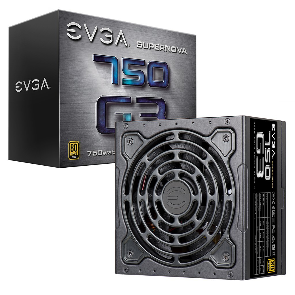 EVGA SuperNOVA 750 G3 Power Supply 80+ Gold Full Modular 750W Hitam