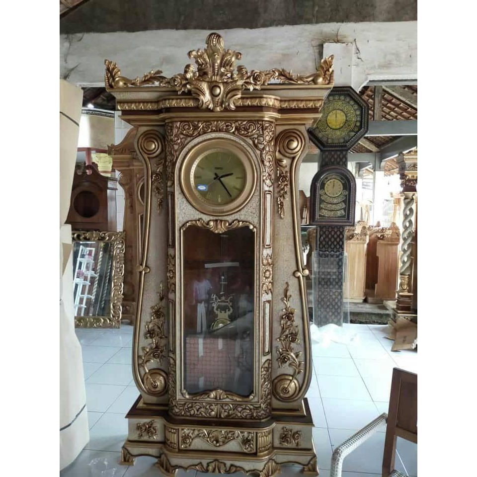 Lemari Jam Kayu Jati Mewah/Jam Hias Ruang Tamu